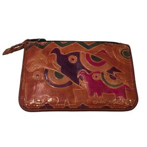 MTC 1992 Mama Elephant  & Baby Zip Coin Pouch with Belt Loops Mediterranean Trad